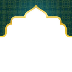 Islamic Art Background with Gold and Green Details