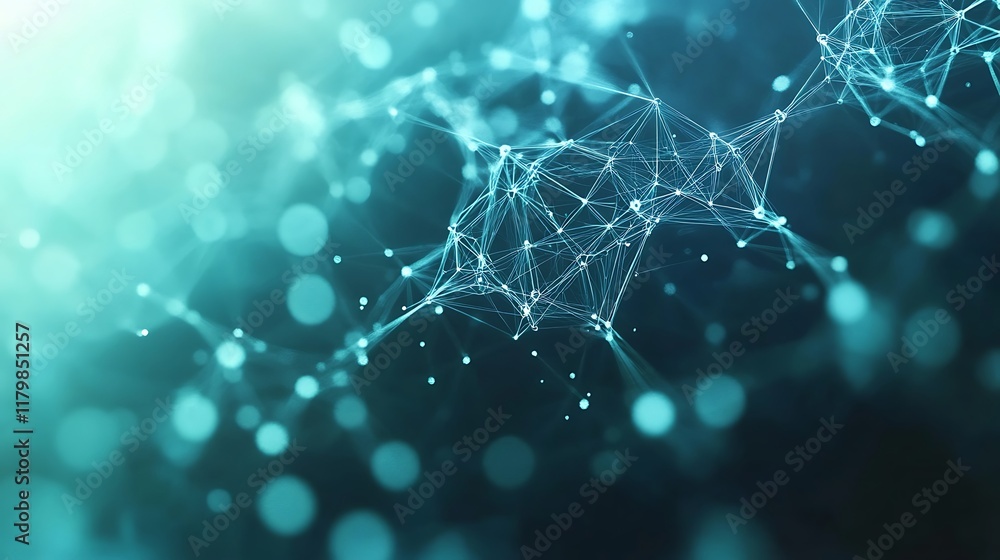 Poster abstract network connection digital structure visualization