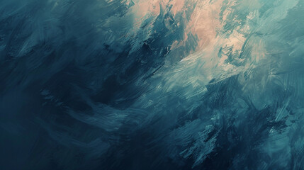 An abstract painting-inspired design using textured brushstrokes and a moody color palette