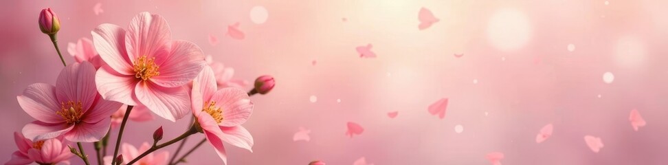 Fototapeta premium Delicate floral bouquet in soft pink and peach hues, soft colors, bouquet
