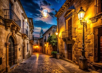 Fototapeta premium Majestic Night View of Historic Old Town Architecture
