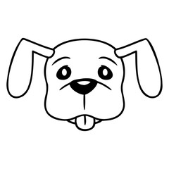 Fototapeta premium Dog Face Little Happy Puppy Pet Head Cute Friend Design Lover Art Vector Illustration Card T-Shirt Poster Sticker Graphic Print Decorative Drawing Isolated Logo Decoration Symbol Creative Cool Style 