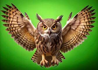Obraz premium Majestic Owl Animation Green Screen: Nature Educational Stock Footage