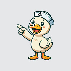 duck vector wearing pirate costume