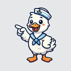 duck vector wearing pirate costume