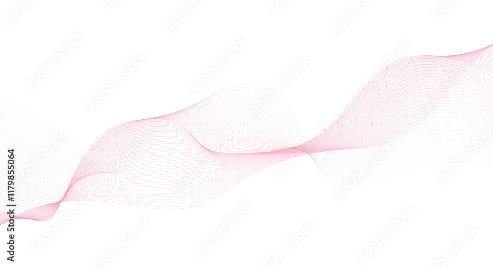 Poster abstract smooth flow wave line background isolated on white vector
