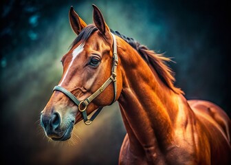 Obraz premium Majestic Racehorse Portrait: Documentary Style Equestrian Photography