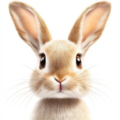 Obraz premium Adorable Light Brown Bunny Close-Up Portrait
