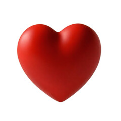 3D Red Heart for Valentine's Day Isolated on White Background, Symbolizing Love and Affection