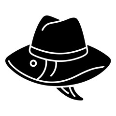 Fisherman hat icon vector art illustration

