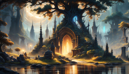 Fototapeta premium Paisaje de fantasía