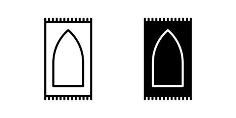 Prayer rug Icon set. Symbol isolated white background. vector illustration. color editable.