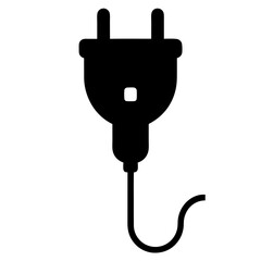  Smart plug silhouette on white background

