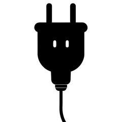  Smart plug silhouette on white background

