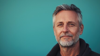 Fototapeta premium Portrait of a Mature Man Against Background