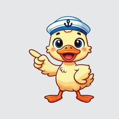 duck vector wearing pirate costume