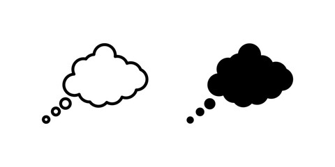 Think bubble icon set. Symbol isolated white background. vector illustration. color editable.