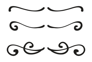 Black decoration divider elements. Lines separators, Borders, Vintage dividers, leaf Underline elements. Ornament flowers stencil sublimation vector illustration EPS 10