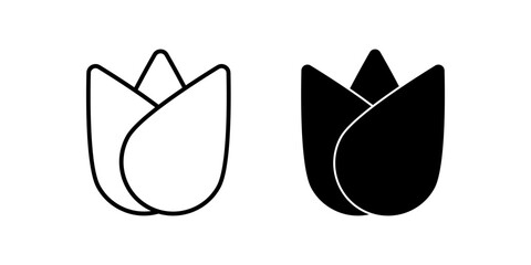 tulip Icon set. Symbol isolated white background. vector illustration. color editable.