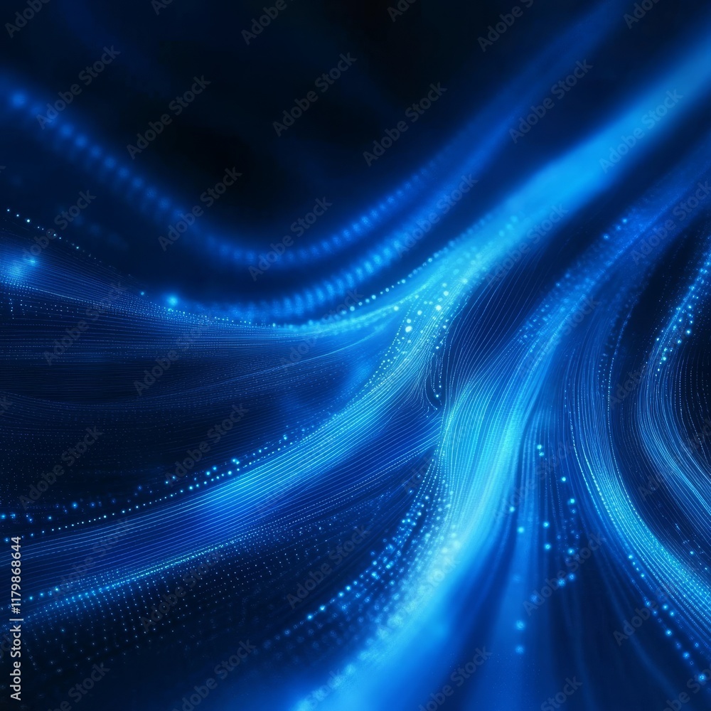 Poster this stunning abstract background features blue light rays, ideal for themes of science, technology,