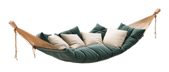 Ultralight Camping Hammock with Compact Pillow - Isolated on White Background