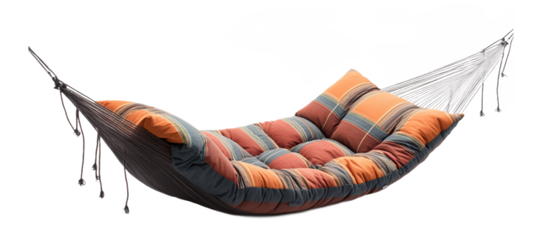 Ultralight Camping Hammock with Compact Pillow - Isolated on White Background