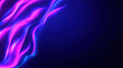 Vibrant Abstract Flowing Lights in Shades of Pink and Blue with a Deep Dark Background, Ideal for Technology, Motion, and Artistic Themes