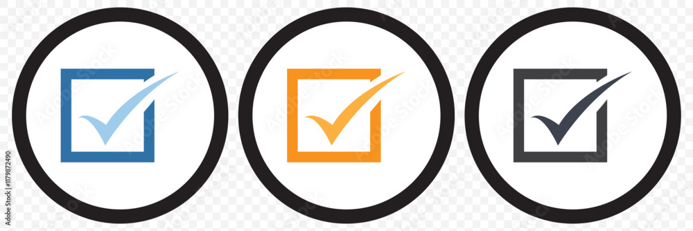 Poster checkbox set with blank and checked checkbox vector icon. eps 10.