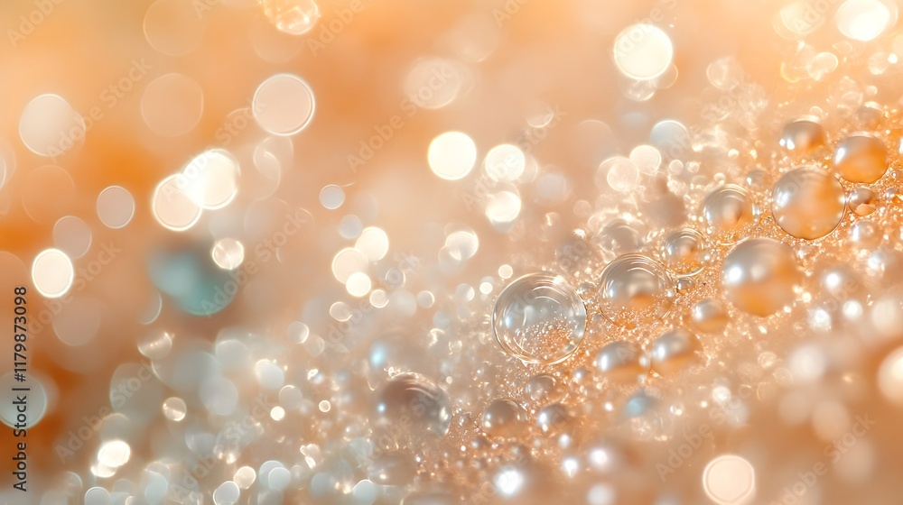 Poster ethereal and captivating bokeh circles with harmonious transitions blending vibrant forms and shimme