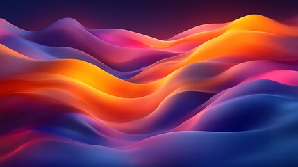 Abstract Colorful Waves Flowing Landscape