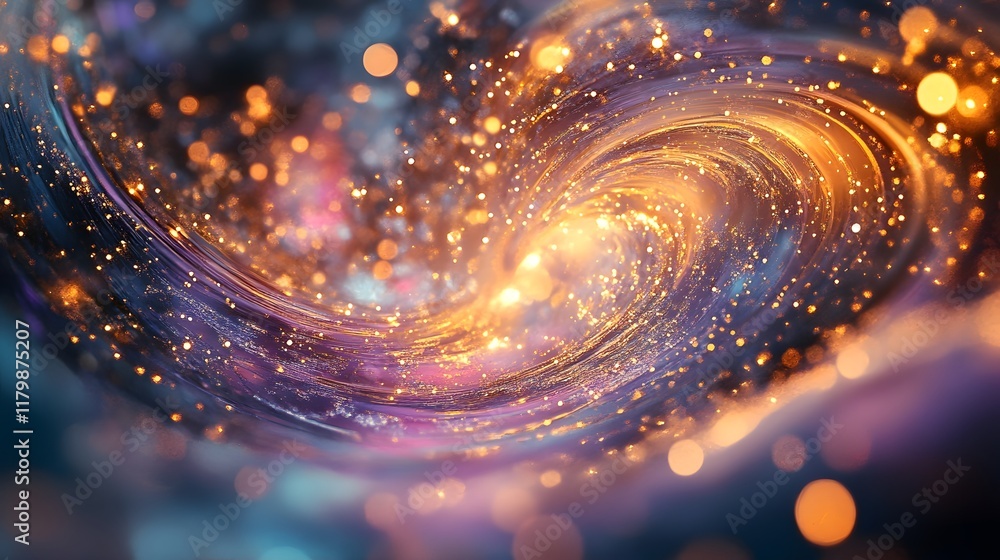 Poster shimmering bokeh spheres dazzle with captivating chromatic transitions blending vibrant tones and ha