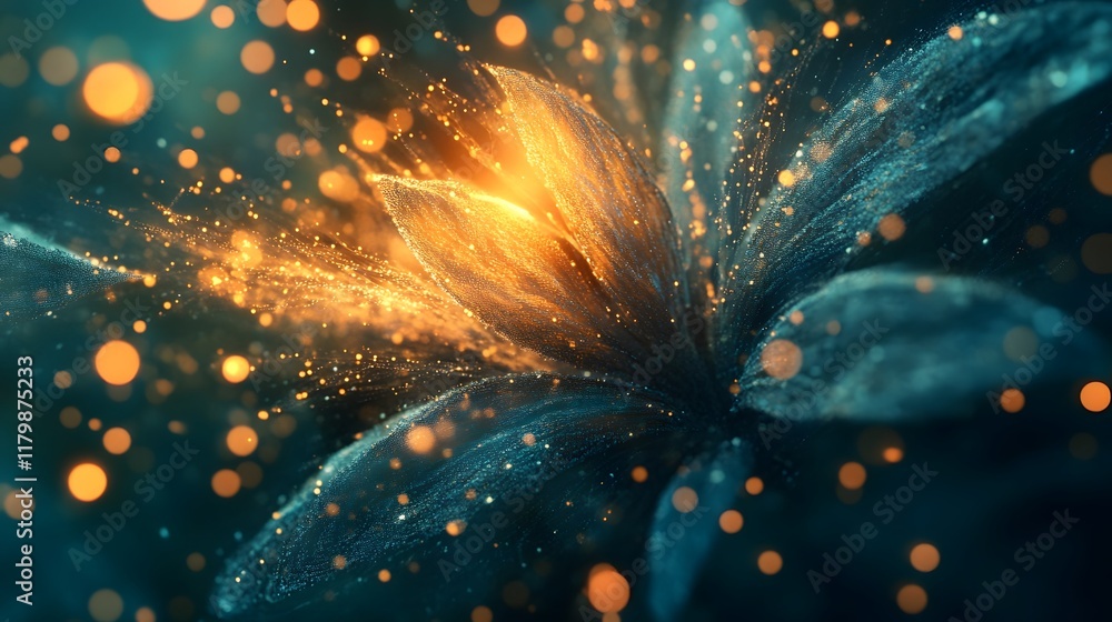 Poster ethereal glowing bokeh with vibrant tonal radiance shimmering transitions and blending of ethereal f