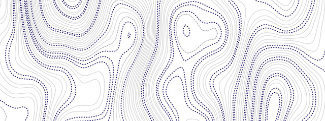 Abstract colorful wavy topographic map and curved lines background. Abstract geographic wave grid line map. Abstract topography relief. vector illustration.