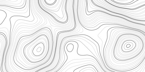 Topographic wave and curve line contour map background. Abstract wavy topographic map and curved lines background. Abstract geographic wave grid line map. Vector illustration.	