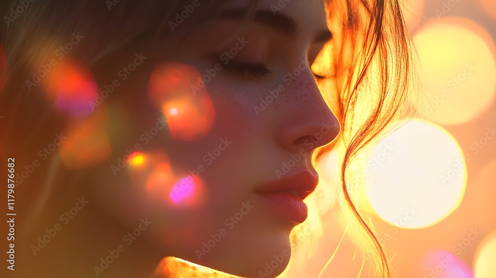 Poster radiant shimmer of fluid bokeh blending vibrant hues and harmonious transitions with soft shadows cr