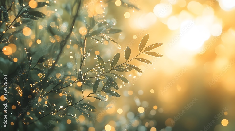 Poster radiant bokeh sparkles glowing vibrantly blending harmonious tones and ethereal transitions with shi