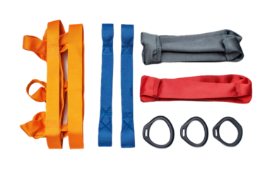 Durable Camping Hammock Strap Set for Setup Isolated on White Background