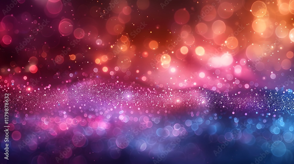 Poster radiant bokeh light glowing softly and blending with vibrant shimmer creating an ethereal dreamlike 