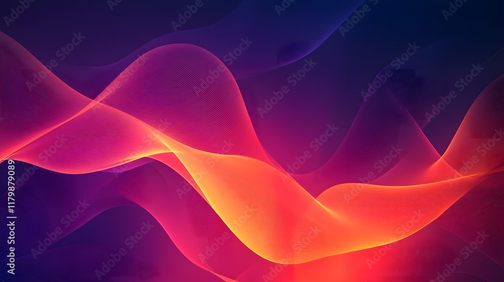 Poster warm gradient abstract patterns glowing with electric intensity blending bold and vivid contrasts to