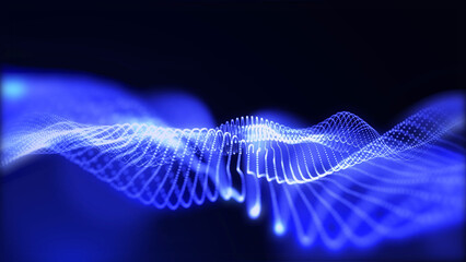 An abstract background of virtual waves that create a unique creative atmosphere, like music transformed into the energy of matter.

