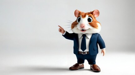 Fototapeta premium smiling business hamster character in a suit for creative designs and branding
