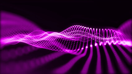 A futuristic background of virtual sparkling waves, smoothly flowing into each other, creates an atmosphere of space and infinity. Opens up new horizons for creative imagination.
