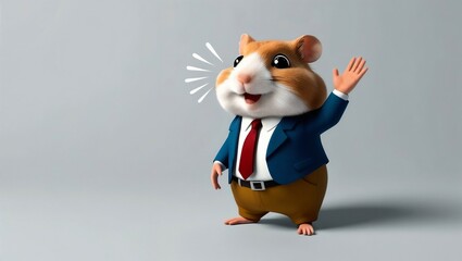 humorous hamster character in formal attire for business and lifestyle designs