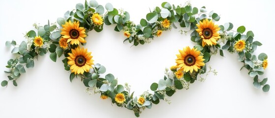 Fototapeta premium Romantic floral heart frame for valentine’s day lovers