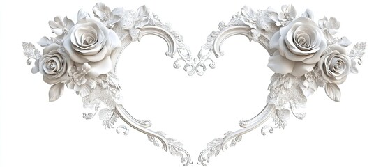 Romantic floral heart frame for valentine's day wallpaper