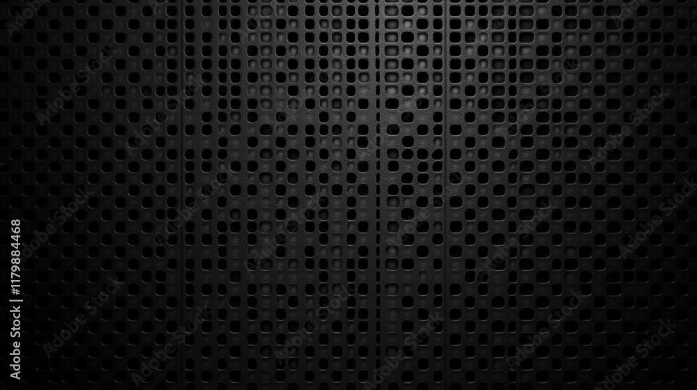Poster abstract background with hexagons in black and orange, black hexagons with lights background