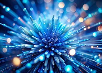 Miniature Blue Color Explosion: Tilt-Shift Photography Stock Photo