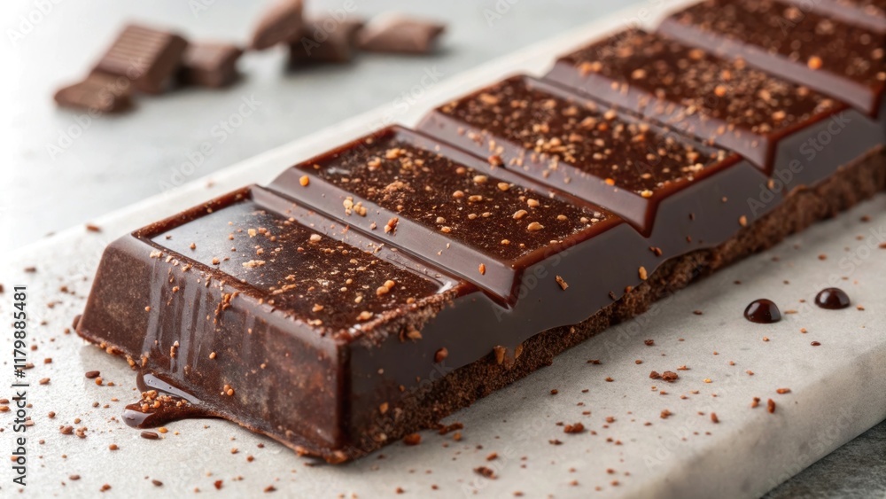 Poster a vivid closeup captures the chocolate bar as it melts slightly at the edges showcasing its luxuriou