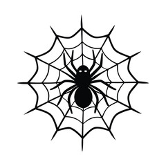 

A realistic Halloween vector featuring a detailed spider perched on a web, with intricate lines and textures, capturing a spooky, eerie atmosphere perfect for the season.