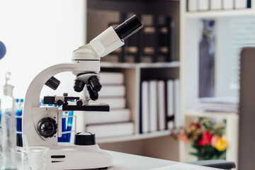 Scientist tools are conveniently placed on scientists' desks and research labs.
